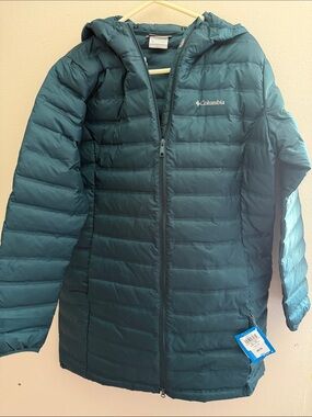 Columbia Teal Hooded Puffer Jacket